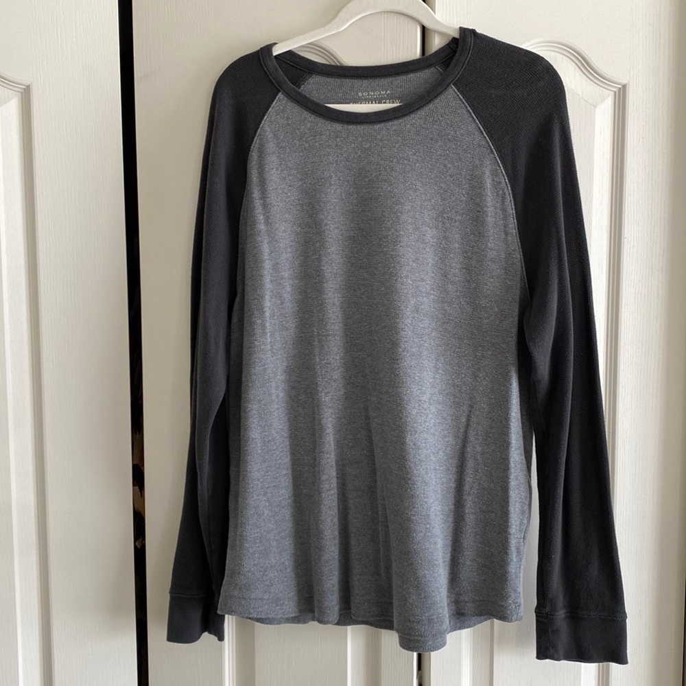Sonoma Long Sleeve Thermal Crew Men’s Large Gray/Dark Gray